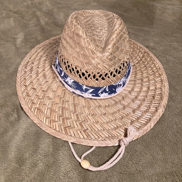 NWOT Vintage Unbranded Natural Rush Straw Sun Hat One Size - Picture 1 of 12